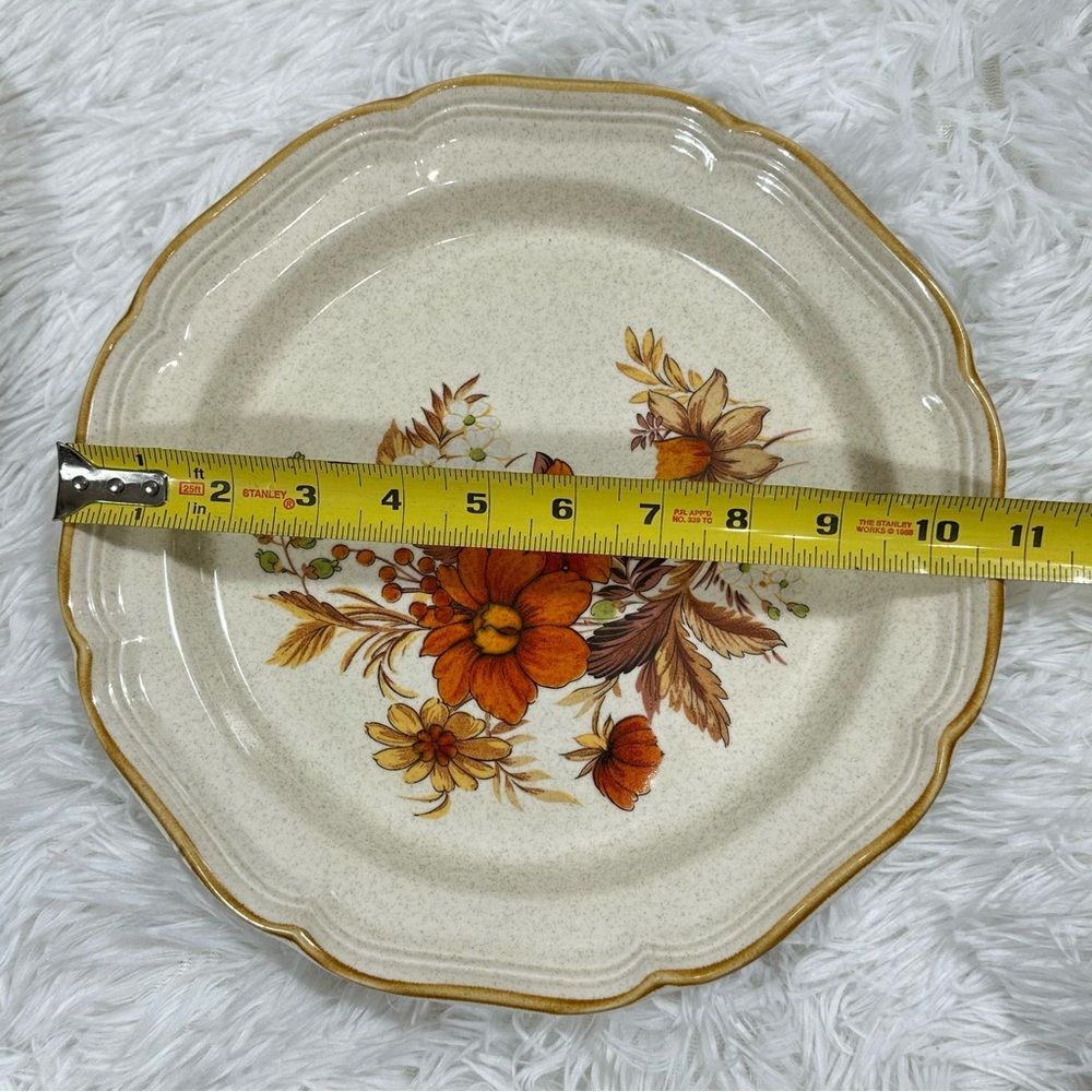 4 VTG Mikasa Garden Club Harvest Bouquet Dinner Plates 10,75” 455 Made In Japan - Picture 9 of 10